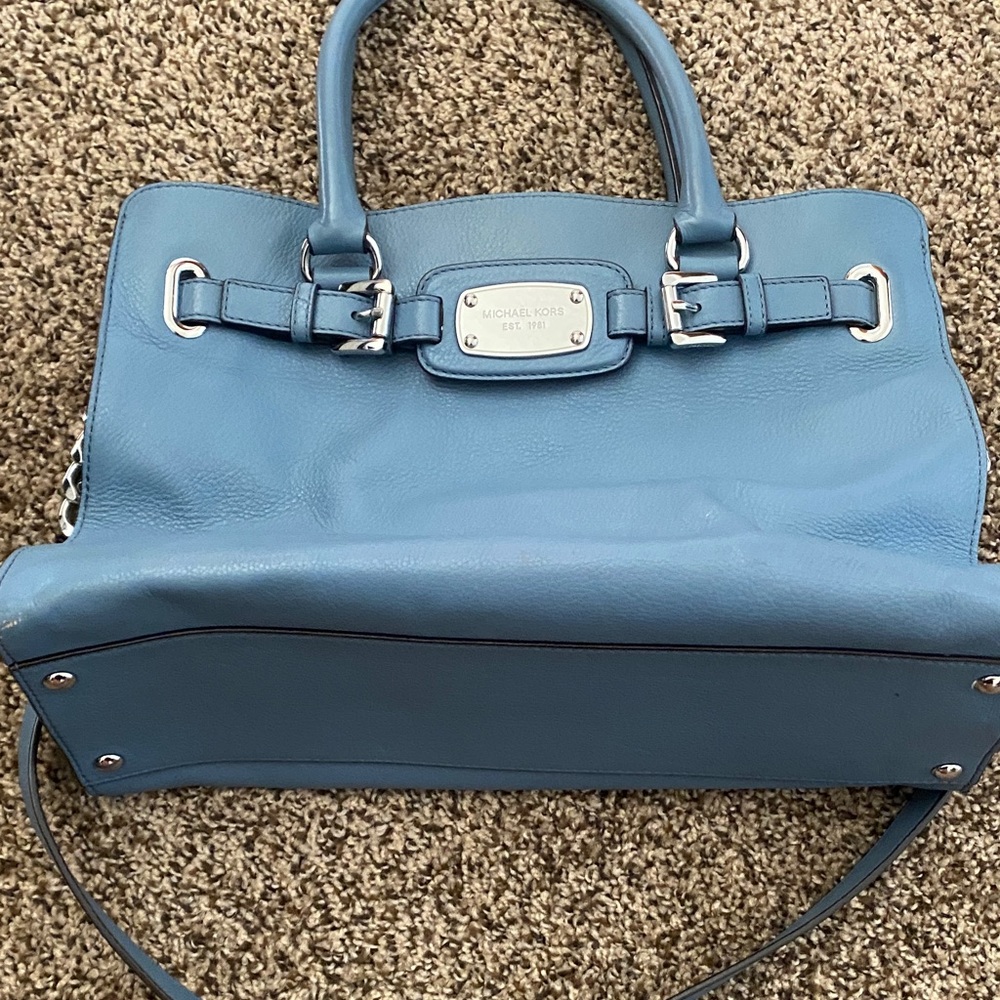 Michael Kors Blue Leather Satchel